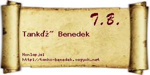 Tankó Benedek névjegykártya