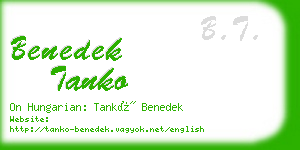 benedek tanko business card